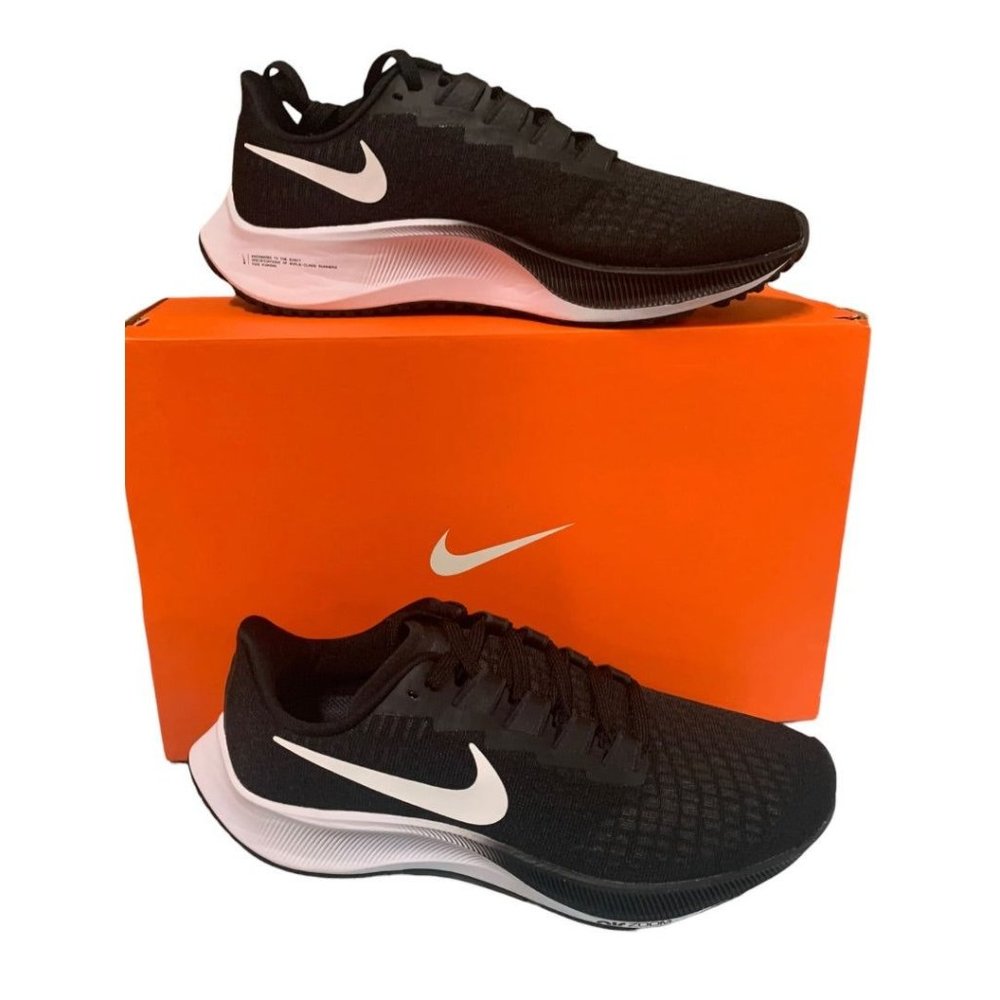 6.5 Nike Air Zoom Pegasus 37 Running Shoes Black White BQ9646-002 Men's New